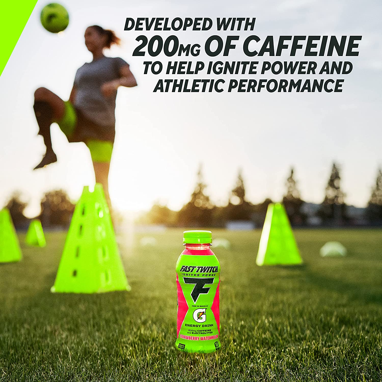 Fast Twitch Energy drink from Gatorade, Strawberry Watermelon, 12oz Bottles, (12 Pack), 200mg Caffeine, Zero Sugar, Electrolytes - Image 7